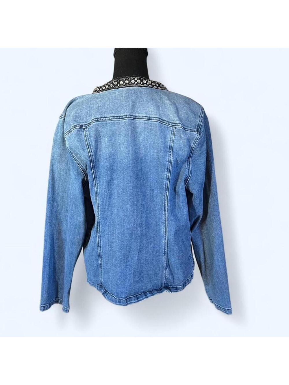 Vintage Y2K glam rhinestone fairy grunge coquette denim jacket size 18/20 💙 - Picture 4 of 7